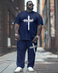 Big & Tall Graphic T-Shirt Pants Set for big men view 1