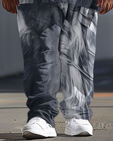 Big & Tall Graphic T-Shirt Pants Set for big men view 3