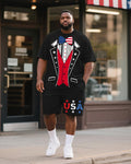 Big & Tall Graphic T-Shirt Shorts Set for big men view 1
