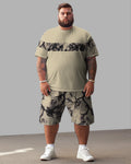 Big & Tall Graphic T-Shirt Shorts Set for big men view 1