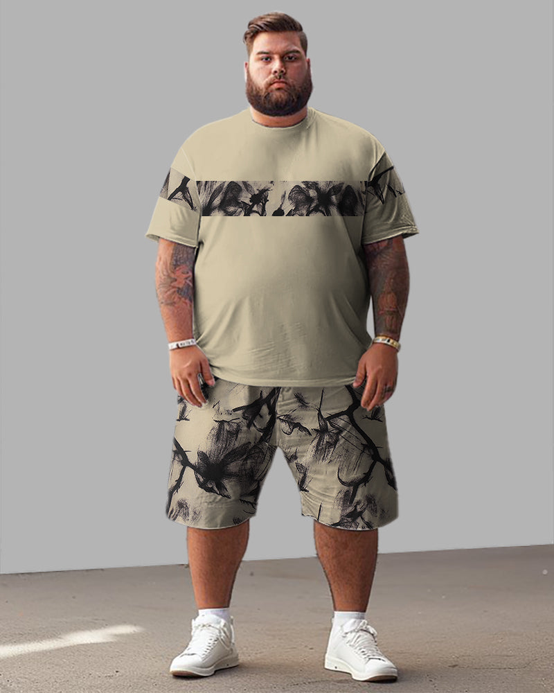 Big & Tall Graphic T-Shirt Shorts Set for big men view 1