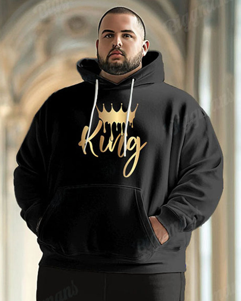 Big & Tall Graphic Hoodie Sweatpants Set for big men view 2