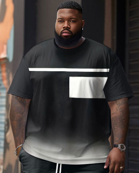 Big & Tall Gradient T-Shirt Shorts Set for big men view 2
