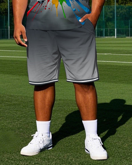 Big & Tall Splash Ink Athletic Two-piece Set for big men view 3