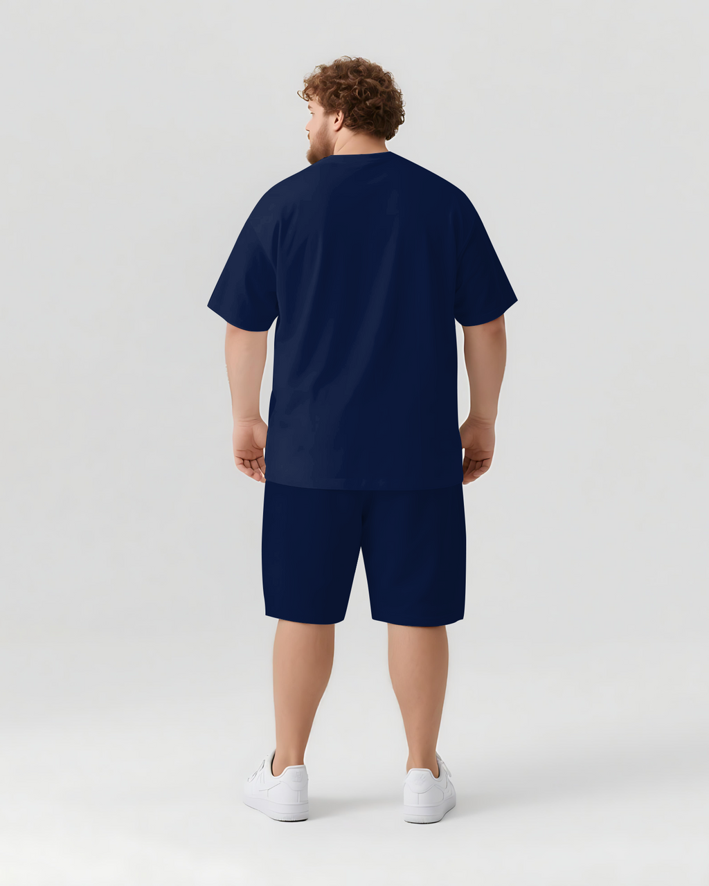 Big & Tall Graphic Streetwear T-Shirt Shorts Set for big men view 4