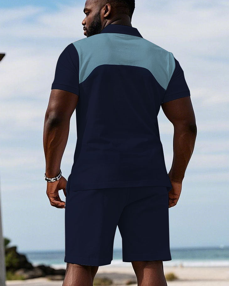 Big & Tall Blue Colorblock Jeans for big men view 4