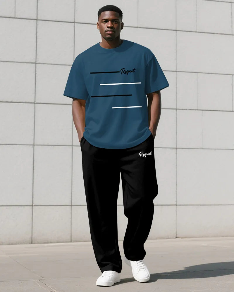 Big & Tall Graphic T-Shirt Pants Set for big men view 3