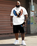 Big & Tall Graphic T-Shirt Shorts Set for big men view 2