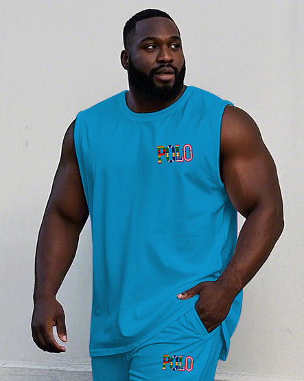 Big & Tall Graphic Vest Pants Set for big men view 2