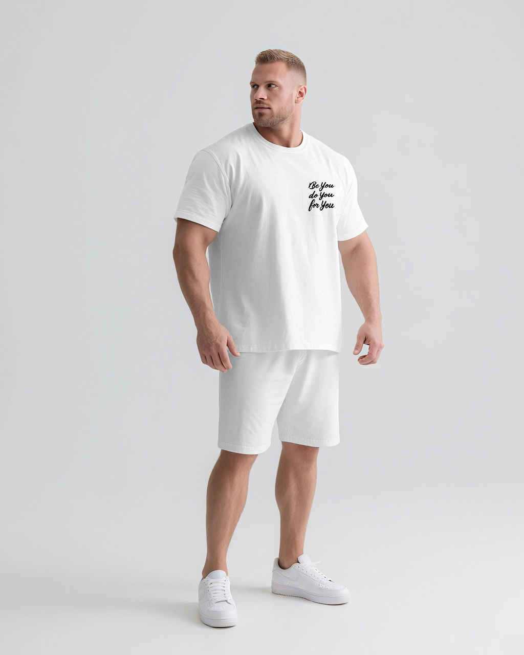 Big & Tall Graphic Streetwear Two-piece Set for big men view 1