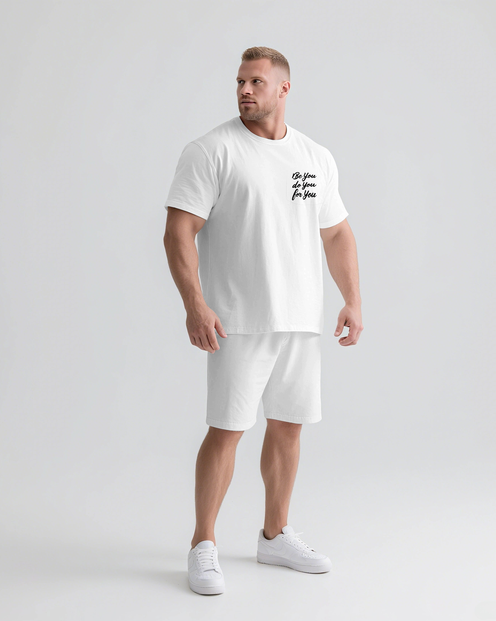Big & Tall Graphic Streetwear Two-piece Set for big men view 1