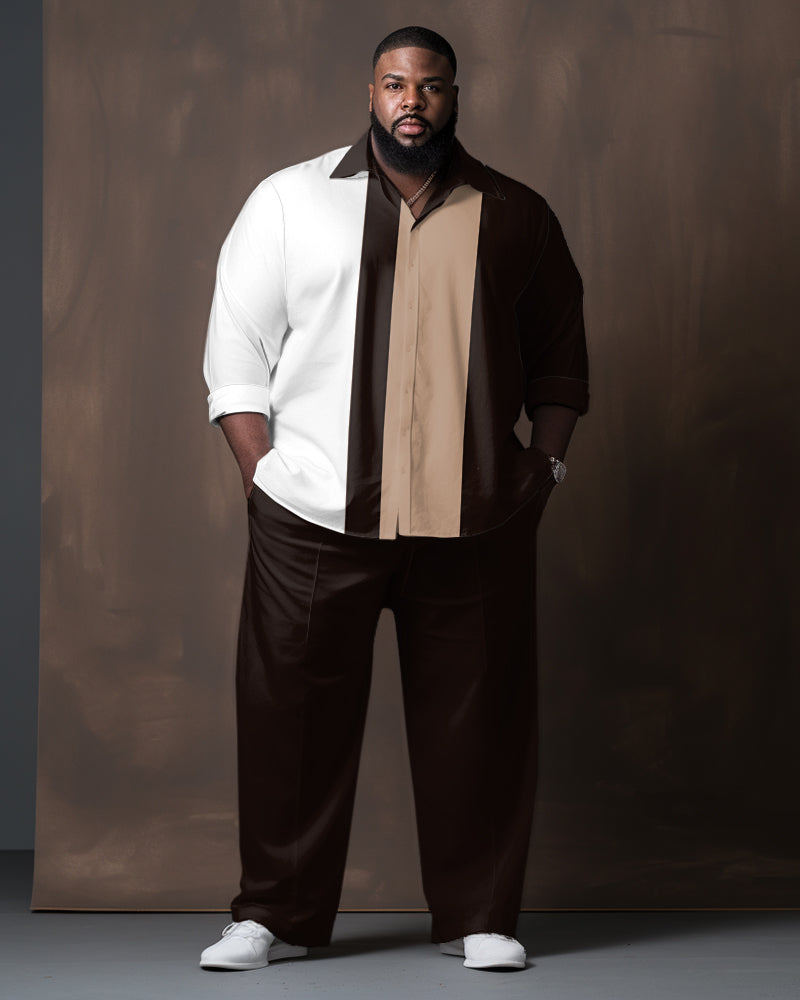 Big & Tall Gradient Shirt Pants Set for big men view 1