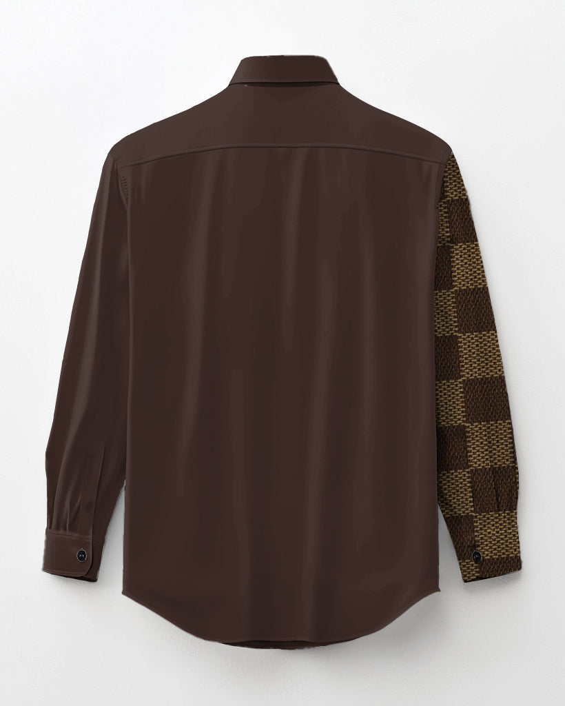 Big & Tall Geometric Long Sleeve Shirt for big men view 3