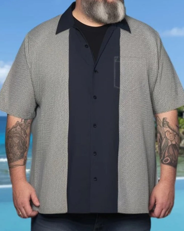 Big & Tall Colorblock Short Sleeve Shirt for big men view 1