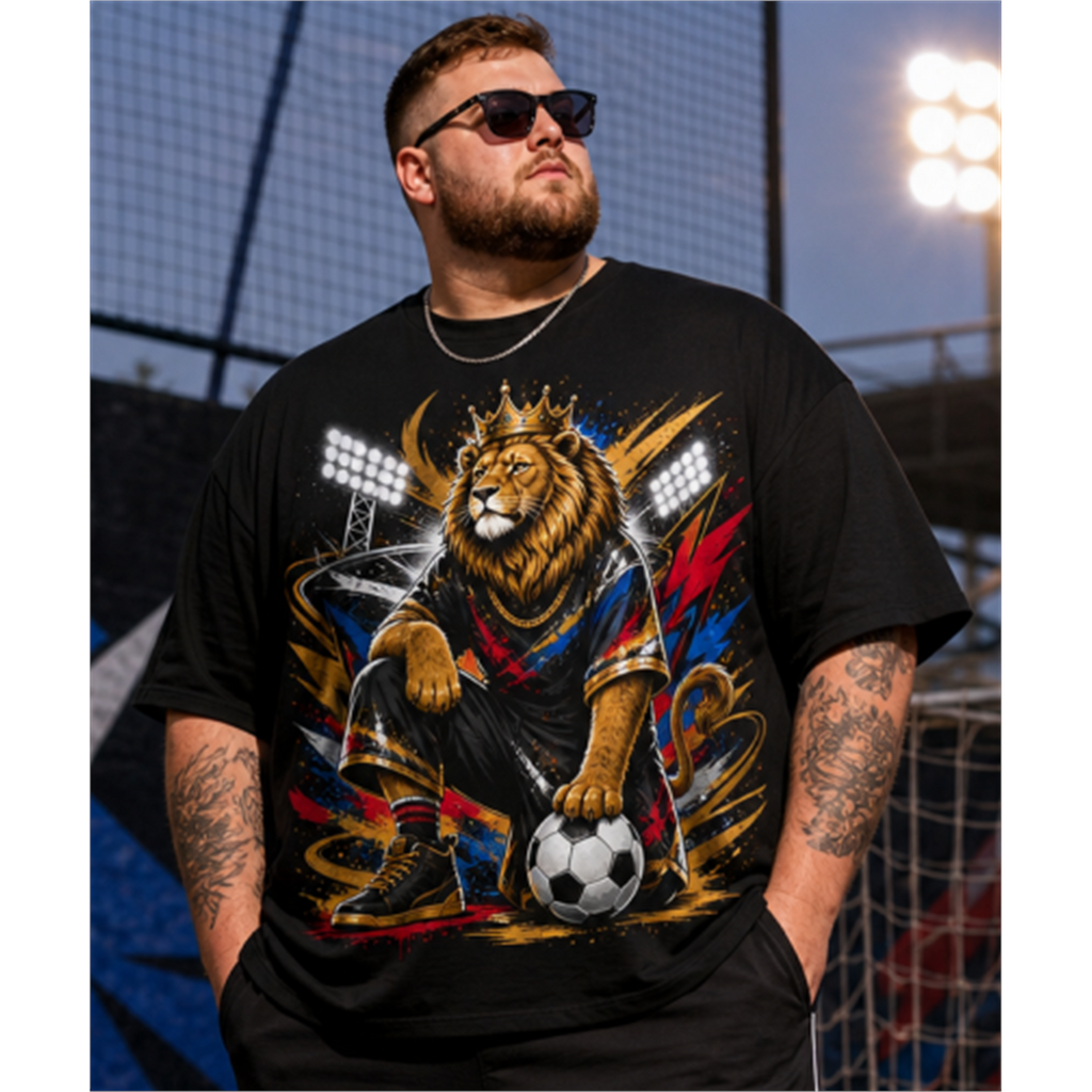 Big & Tall Hawaiian Graphic T-Shirt Shorts Set for big men view 2