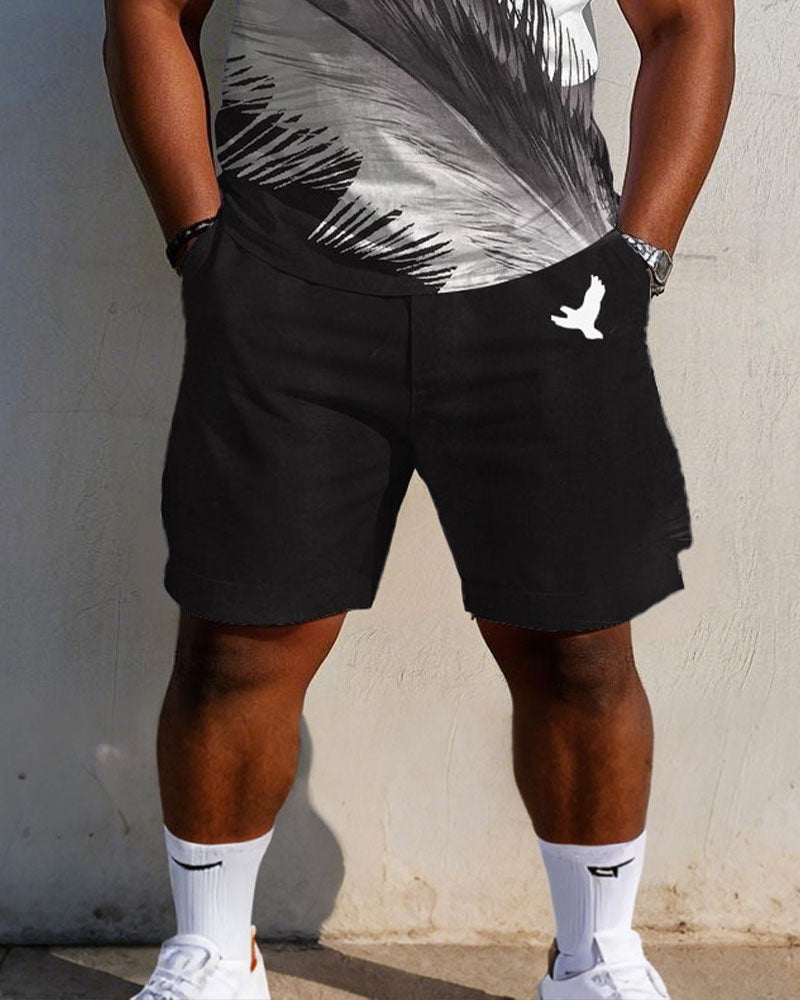 Big & Tall Hawaiian Streetwear Two-piece Set for big men view 3