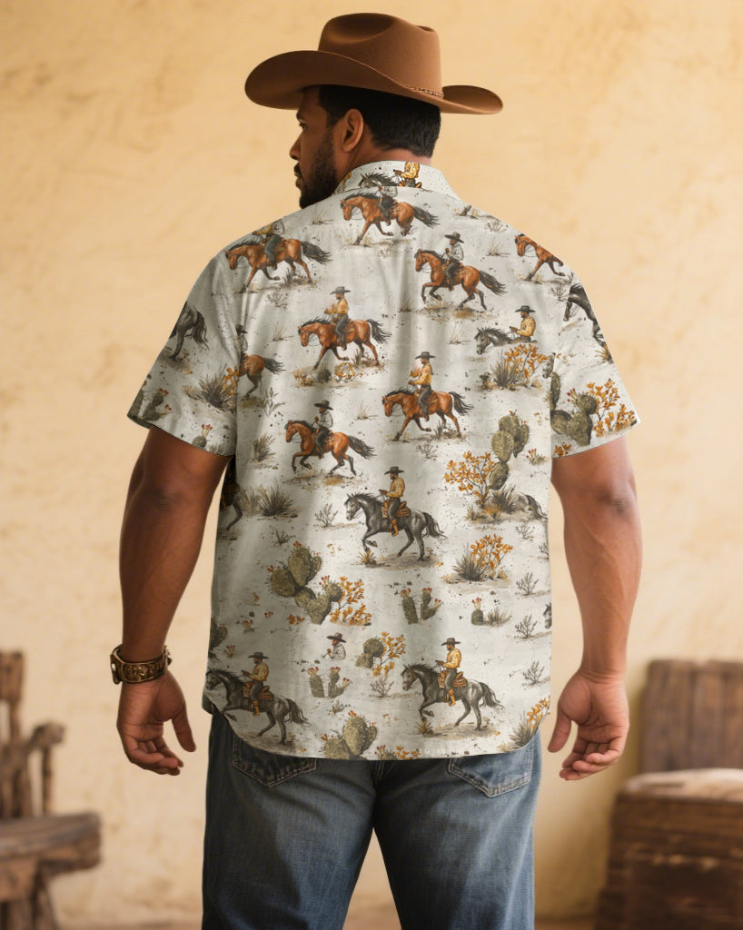 Big & Tall Western Denim Short Sleeve Shirt for big men view 1