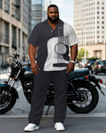 Big & Tall Gray Graphic T-Shirt Pants Set for big men view 1