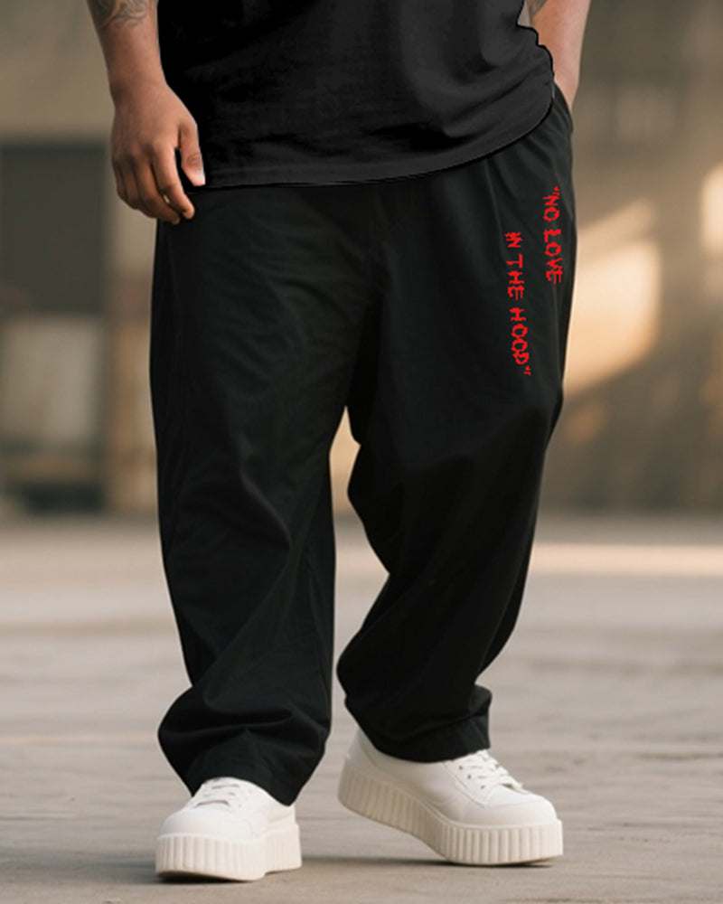 Big & Tall Graphic Graffiti Skull T-Shirt Pants Set for big men view 3