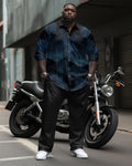 Big & Tall Geometric T-Shirt Pants Set for big men view 1