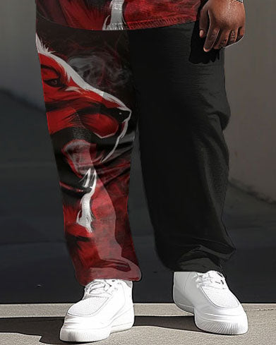 Big & Tall Graphic Streetwear Two-piece Set for big men view 3