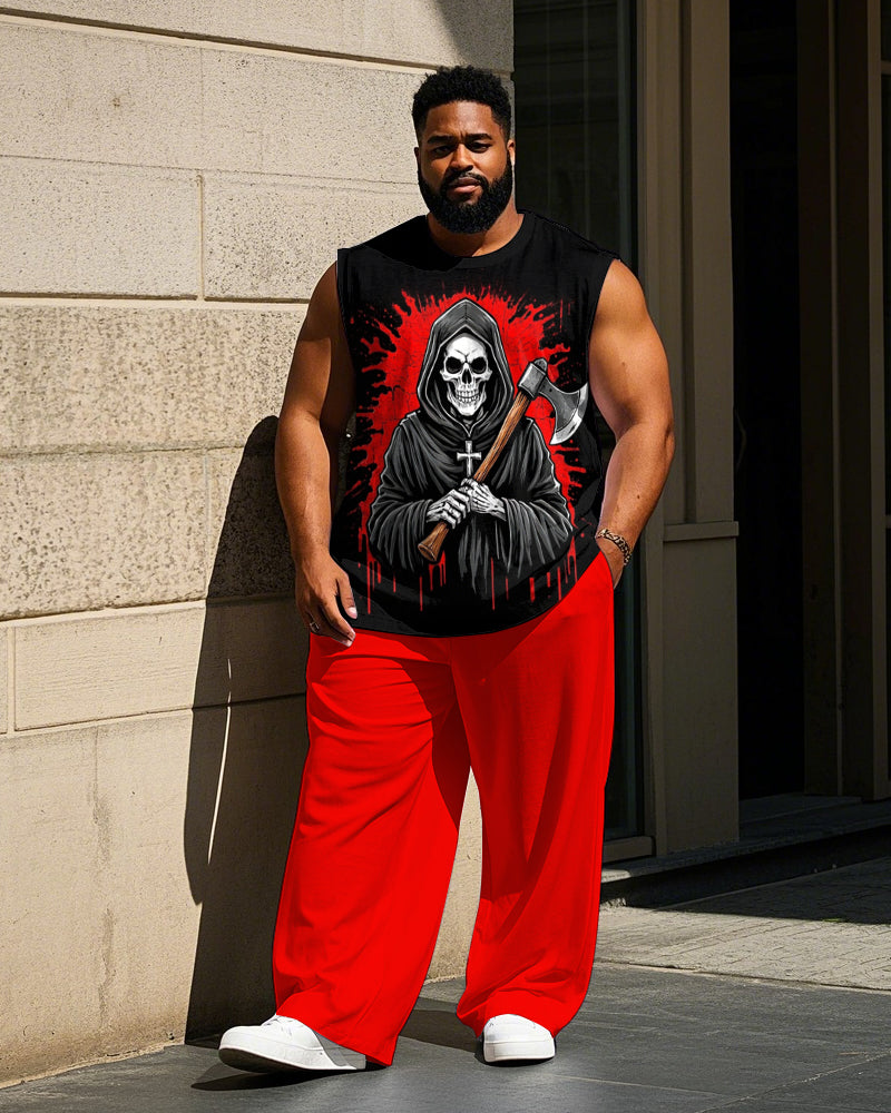 Big & Tall Streetwear Vest Pants Set for big men view 1