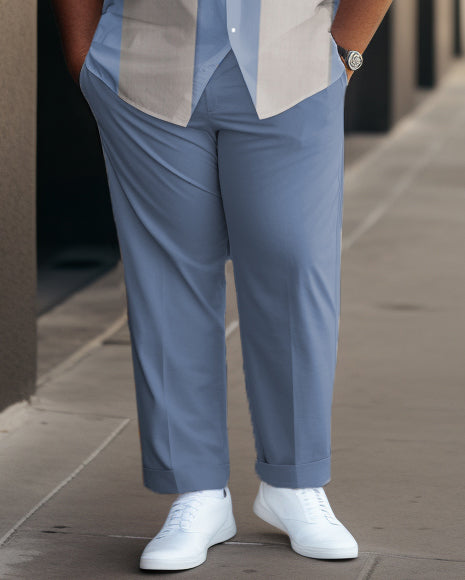 Big & Tall Business Casual Athletic T-Shirt Pants Set for big men view 3