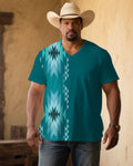 Big & Tall Green Western Denim T-Shirt for big men view 1