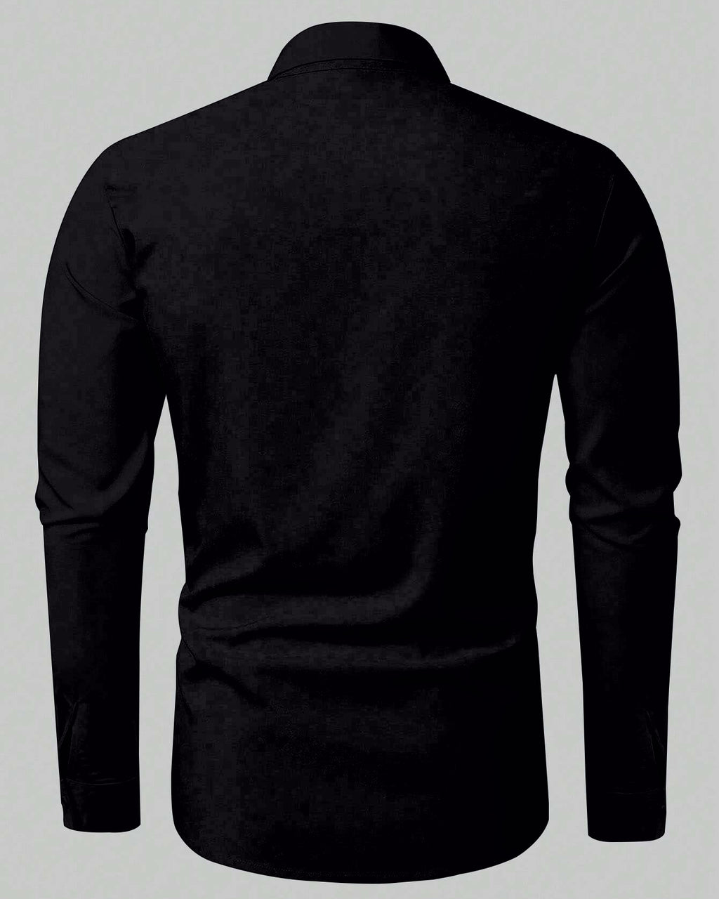 Big & Tall Black Graphic Floral Long Sleeve Shirt for big men view 3