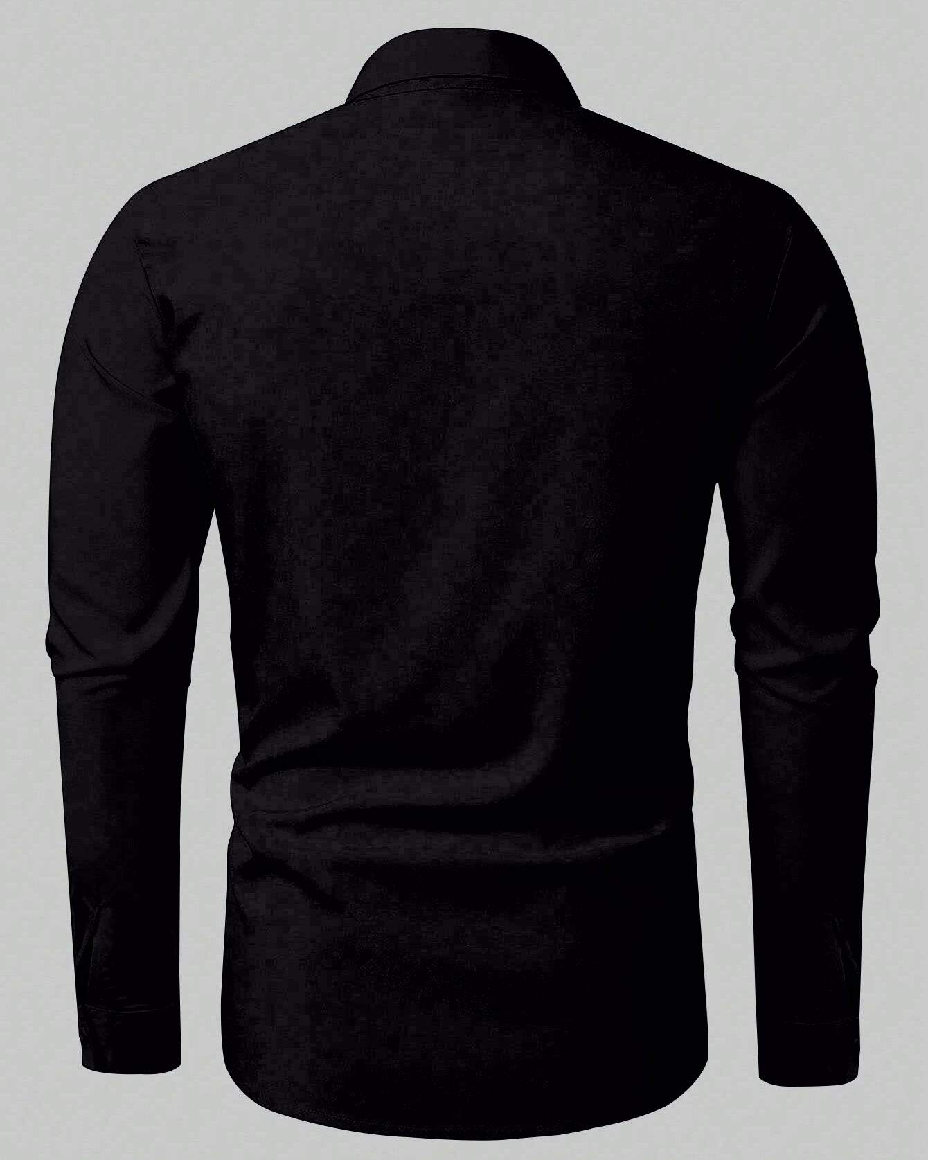 Big & Tall Black Graphic Floral Long Sleeve Shirt for big men view 3
