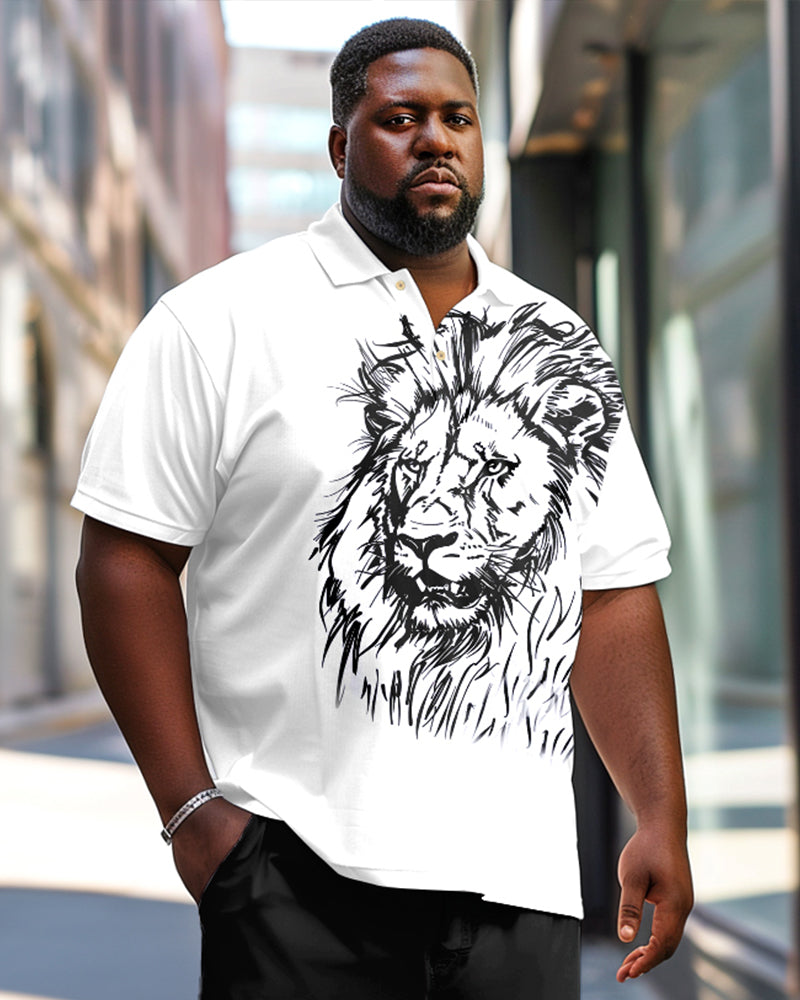 Big & Tall Streetwear Polo Pants Set for big men view 2