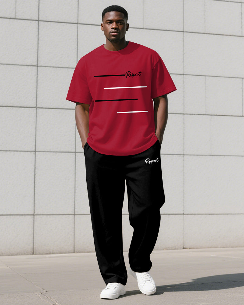 Big & Tall Graphic T-Shirt Pants Set for big men view 8