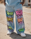 Big & Tall Denim Graffiti Streetwear Jeans for big men
