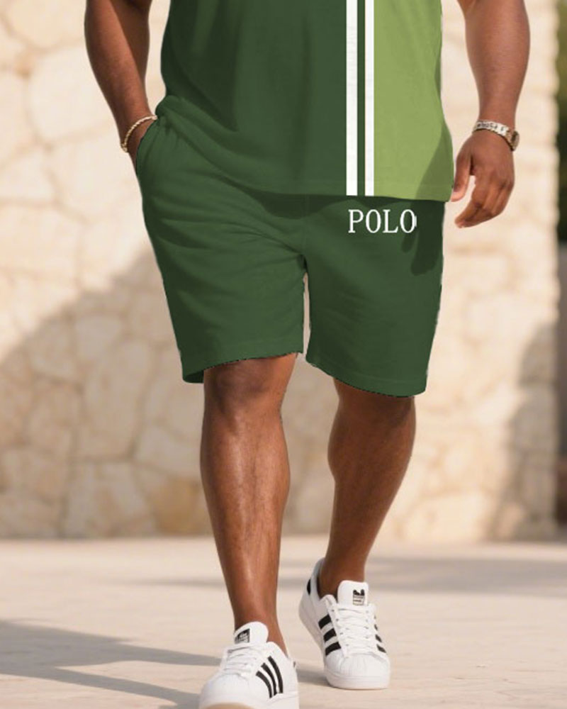 Big & Tall White Green Colorblock Jeans for big men view 3