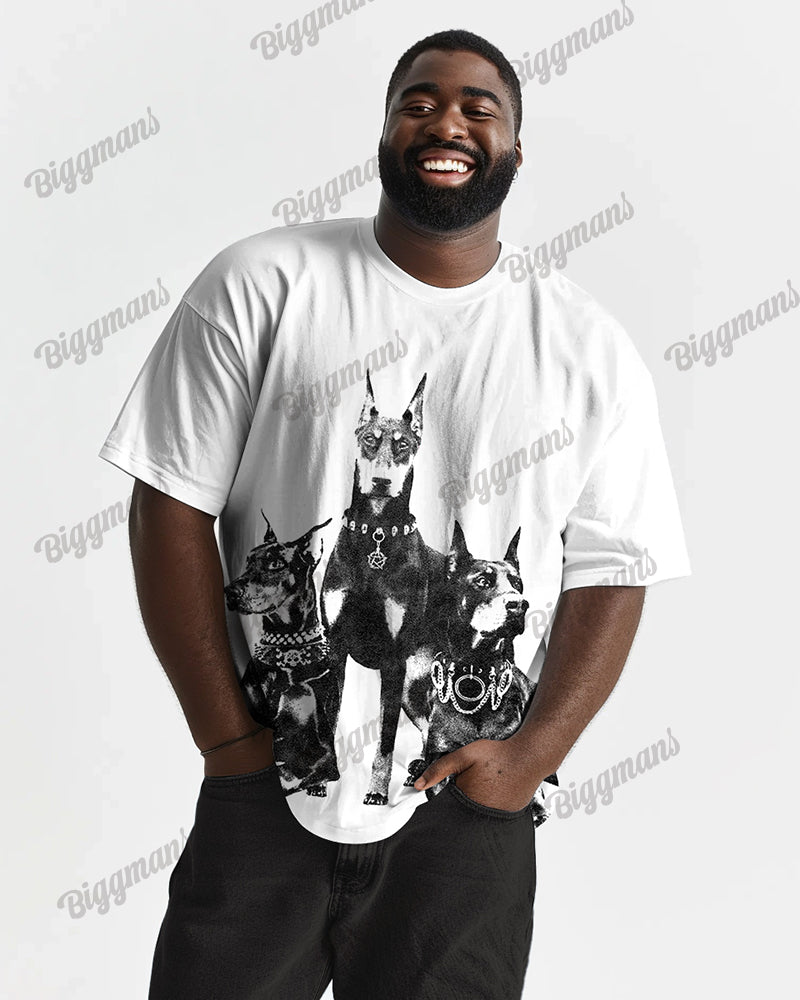 Big & Tall Solid Color Streetwear T-Shirt for big men