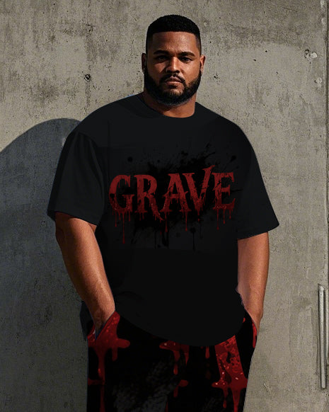 Big & Tall Graphic T-Shirt Pants Set for big men view 1