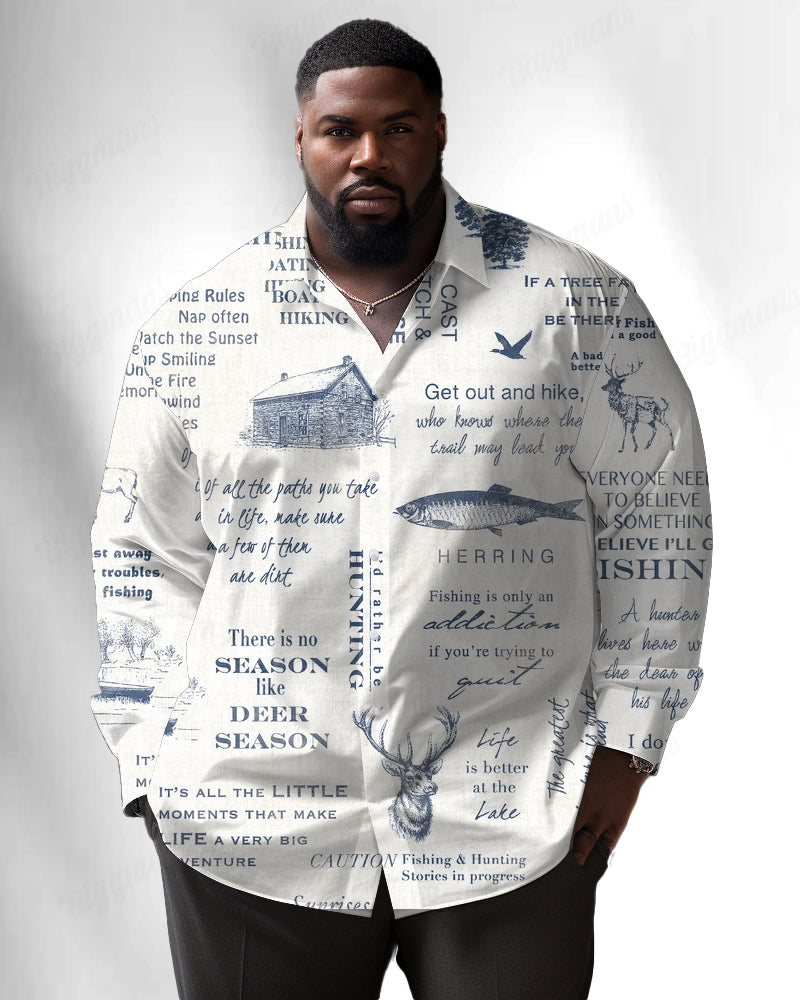 Big & Tall Splash Ink Long Sleeve Shirt for big men