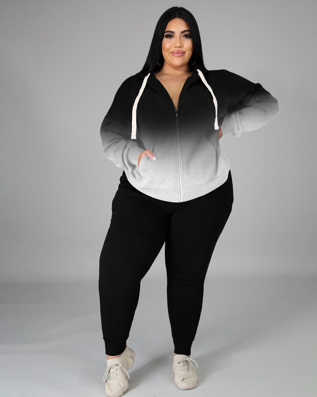 Big & Tall Gradient Hoodie Sweatpants Set for big men view 4