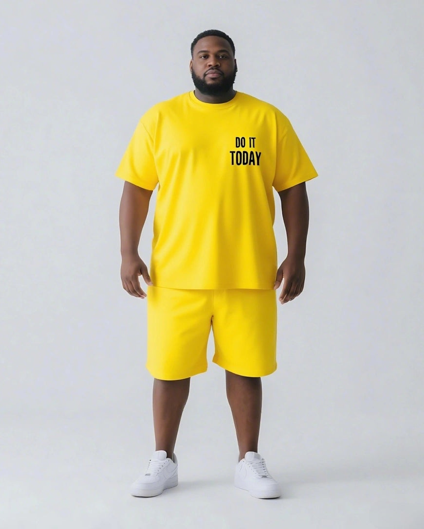 Big & Tall Graphic Streetwear Two-piece Set for big men view 7