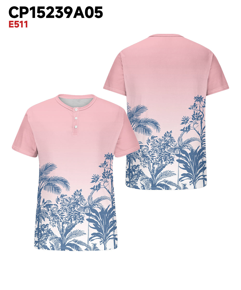 Big & Tall Pink Hawaiian Gradient T-Shirt for big men view 3