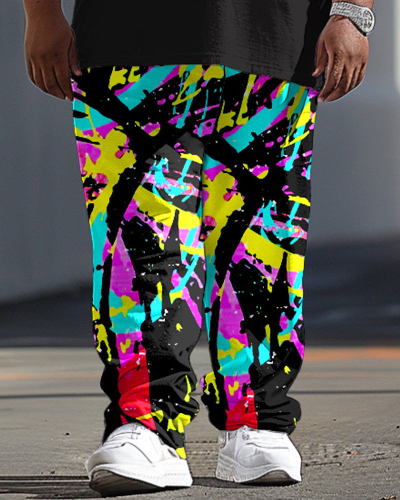 Big & Tall Graphic T-Shirt Pants Set for big men view 3
