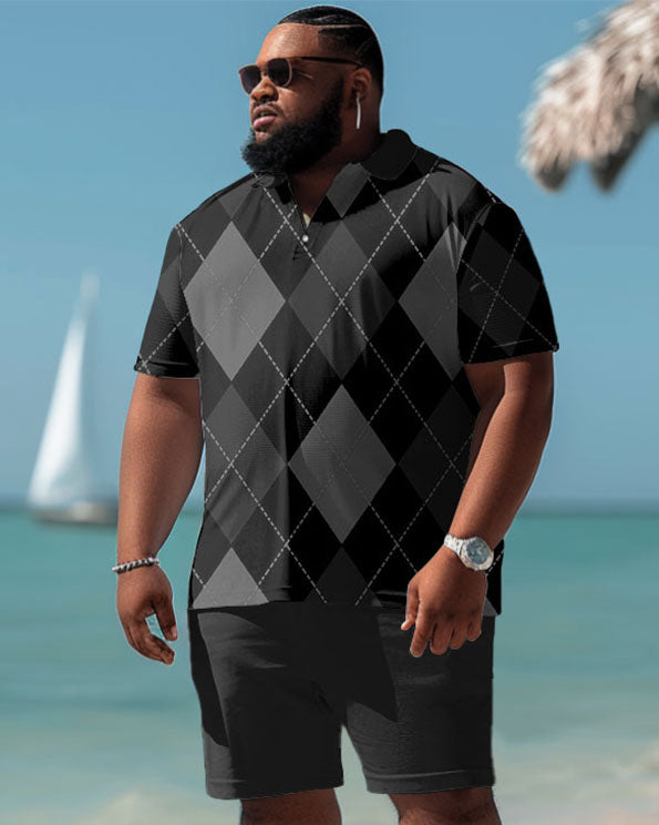 Big & Tall Plaid Two-piece Set for big men view 1