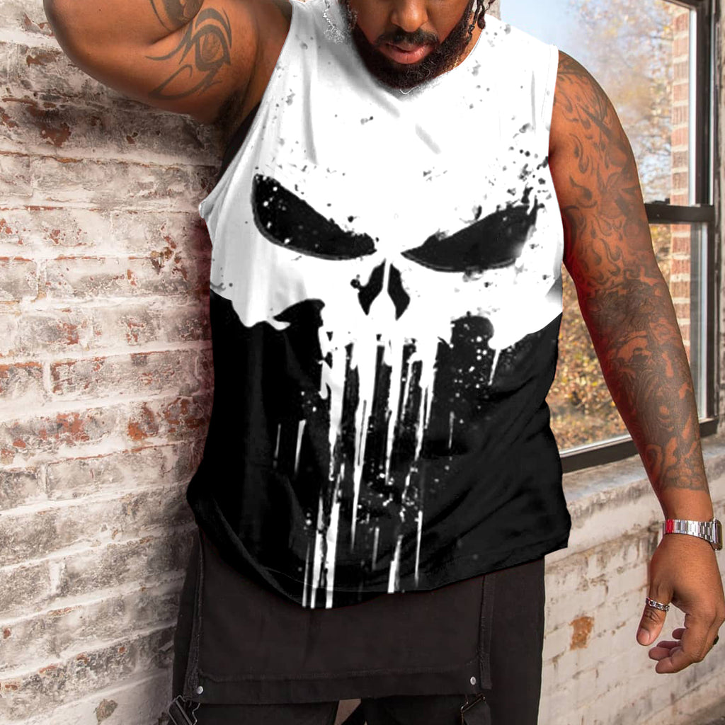 Big & Tall Colorblock Skull Men's Clothing for big men view 2