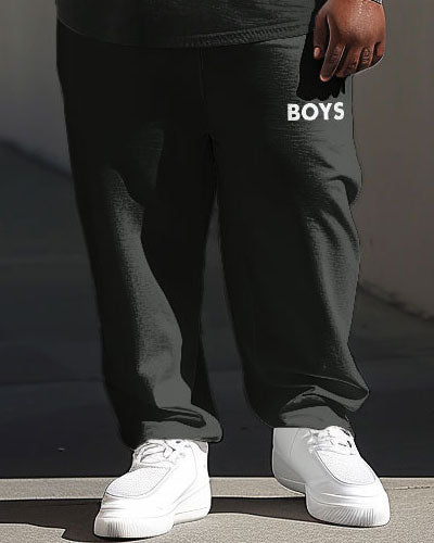 Big & Tall Colorblock Graphic Two-piece Set for big men view 3