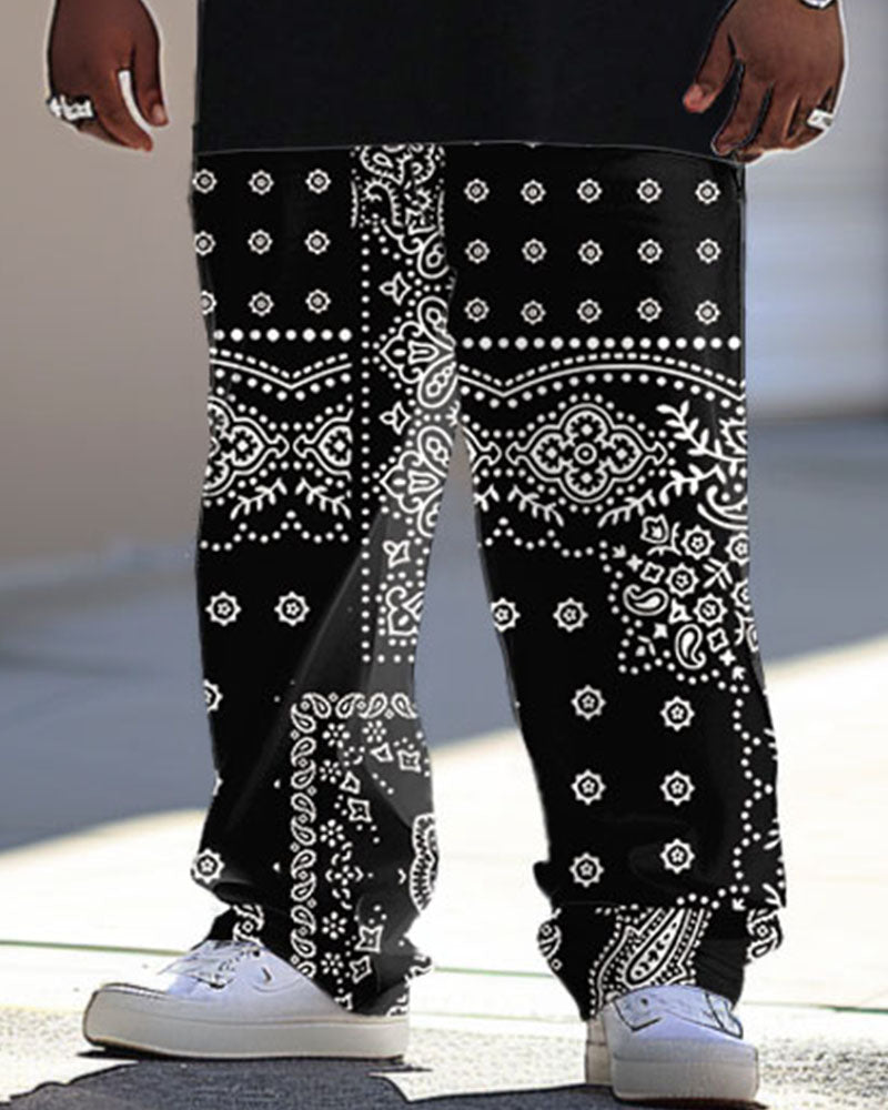 Big & Tall Graphic T-Shirt Pants Set for big men view 3