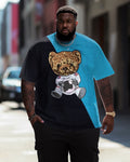 Big & Tall Colorblock Graffiti Streetwear Jeans for big men