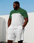 Big & Tall White Green Graphic Jeans for big men view 1