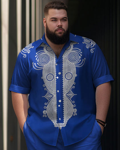 Big & Tall Gradient Shirt Pants Set for big men view 2
