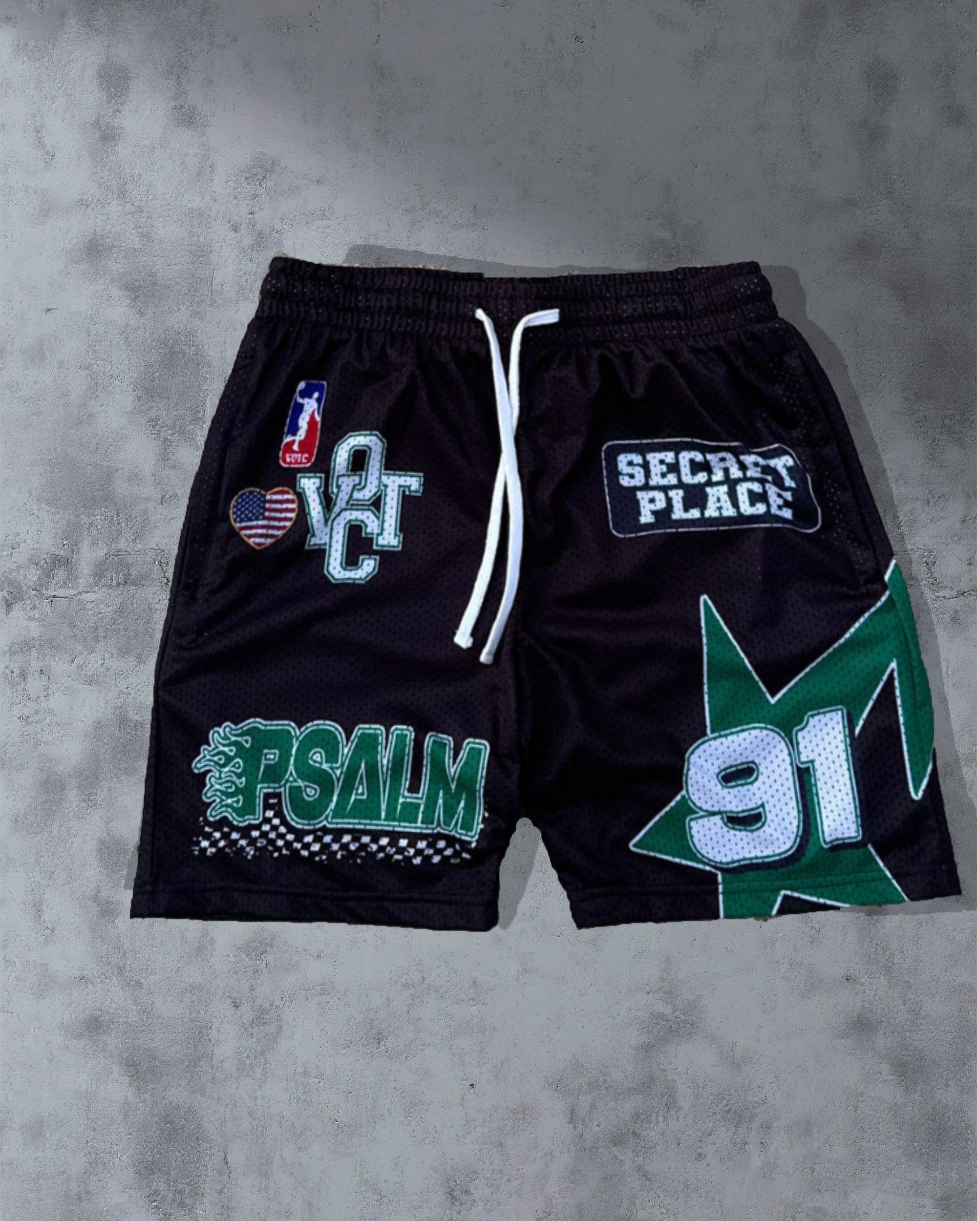 Big & Tall Gradient Graphic Streetwear Shorts for big men view 4