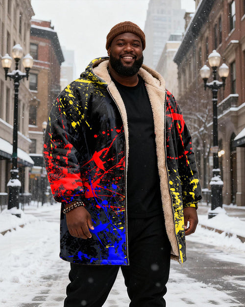 Big & Tall Graffiti Splash Ink Hoodie for big men view 2